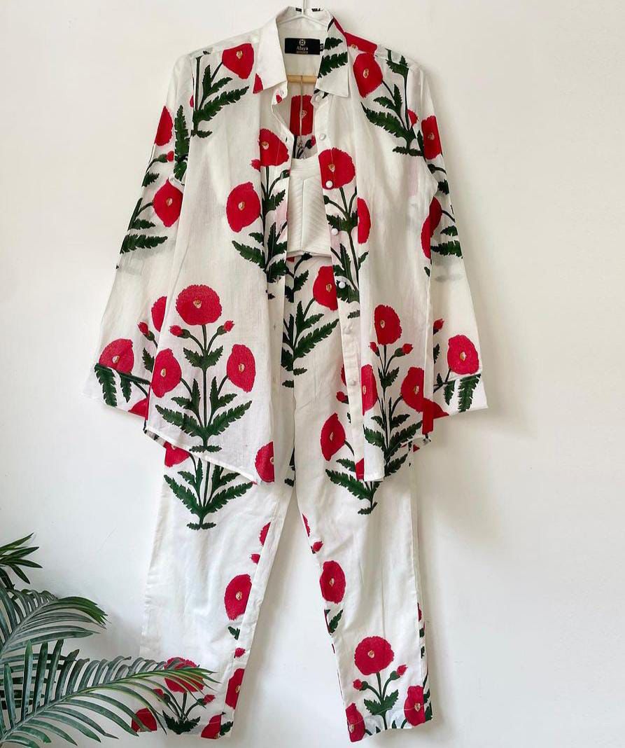 Mughal flower dress shirt & pant